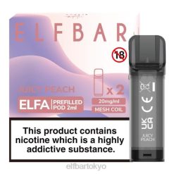 ELFBAR ELFA 充填済みポッド (2 パック) ジューシーな桃 BTDF125 - Elf Bar Vape Japan