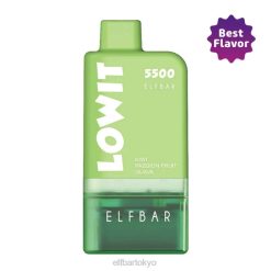 ELFBAR LOWIT 5500 プレフィルドポッドキット キウイ パッション フルーツ グアバ ポッド + グリーン バッテリー BTDF372 - Elf Bar ニコチン