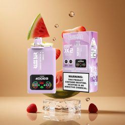 ストロベリー・ウォーターメロン・グレープアイス Razz Bar 40000パフ パワー画面表示 1.0オーム 2メッシュコイル